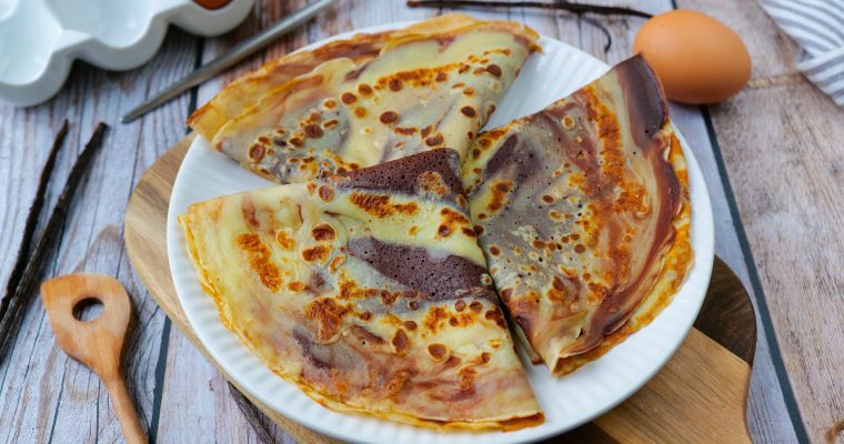 Crêpes marbrées vanille et cacao