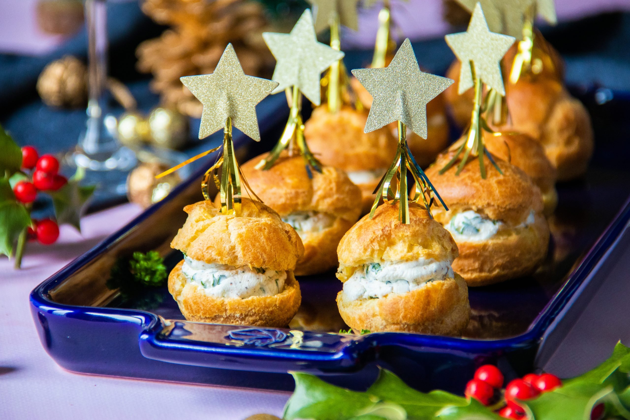 Choux apéritifs sans beurre au fromage frais ail et fines herbes maison