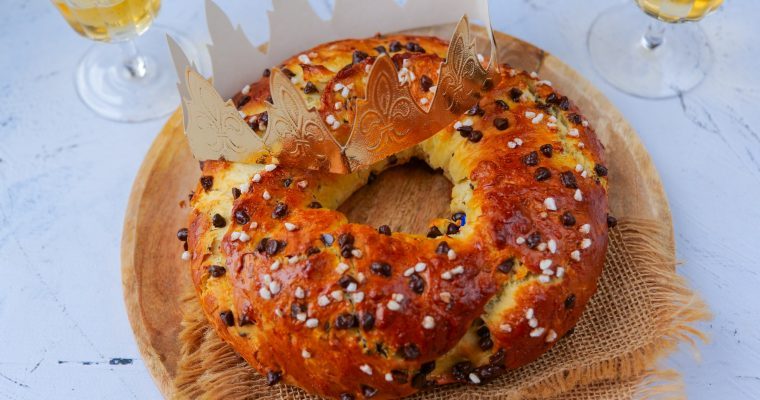 Brioche couronne des rois aux pépites de chocolat