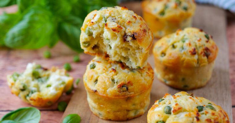 Muffins salés petits-pois et feta