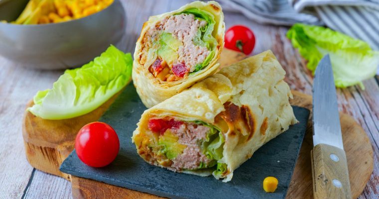 Wraps au thon et aux crudités