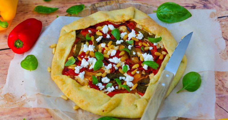 Tarte rustique poivrons et feta
