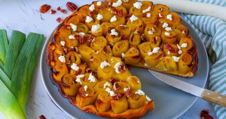 Tarte tatin poireaux et chèvre
