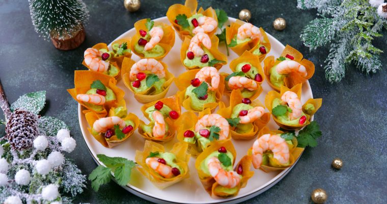 Bricks apéritives à la crème d’avocat et aux crevettes