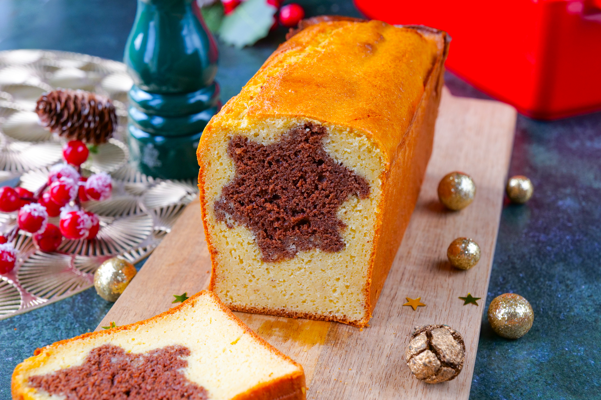 Cake étoile vanille et chocolat