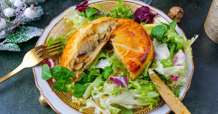 Feuilletés champignons, noix de Saint Jacques et béchamel sans beurre