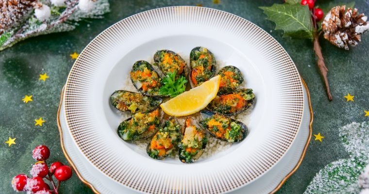 Moules gratinées au persil et au Parmesan