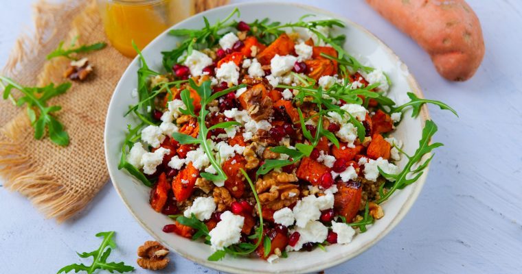 Salade à la patate douce, quinoa et feta