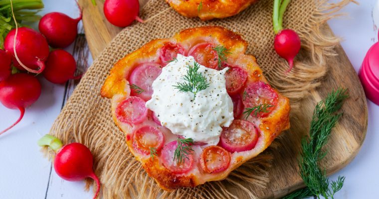Tatin de radis roses et burrata
