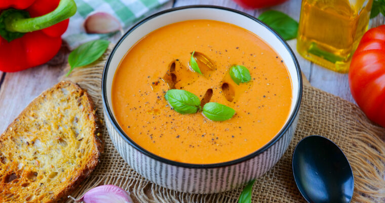 Gaspacho poivron rouge et tomate