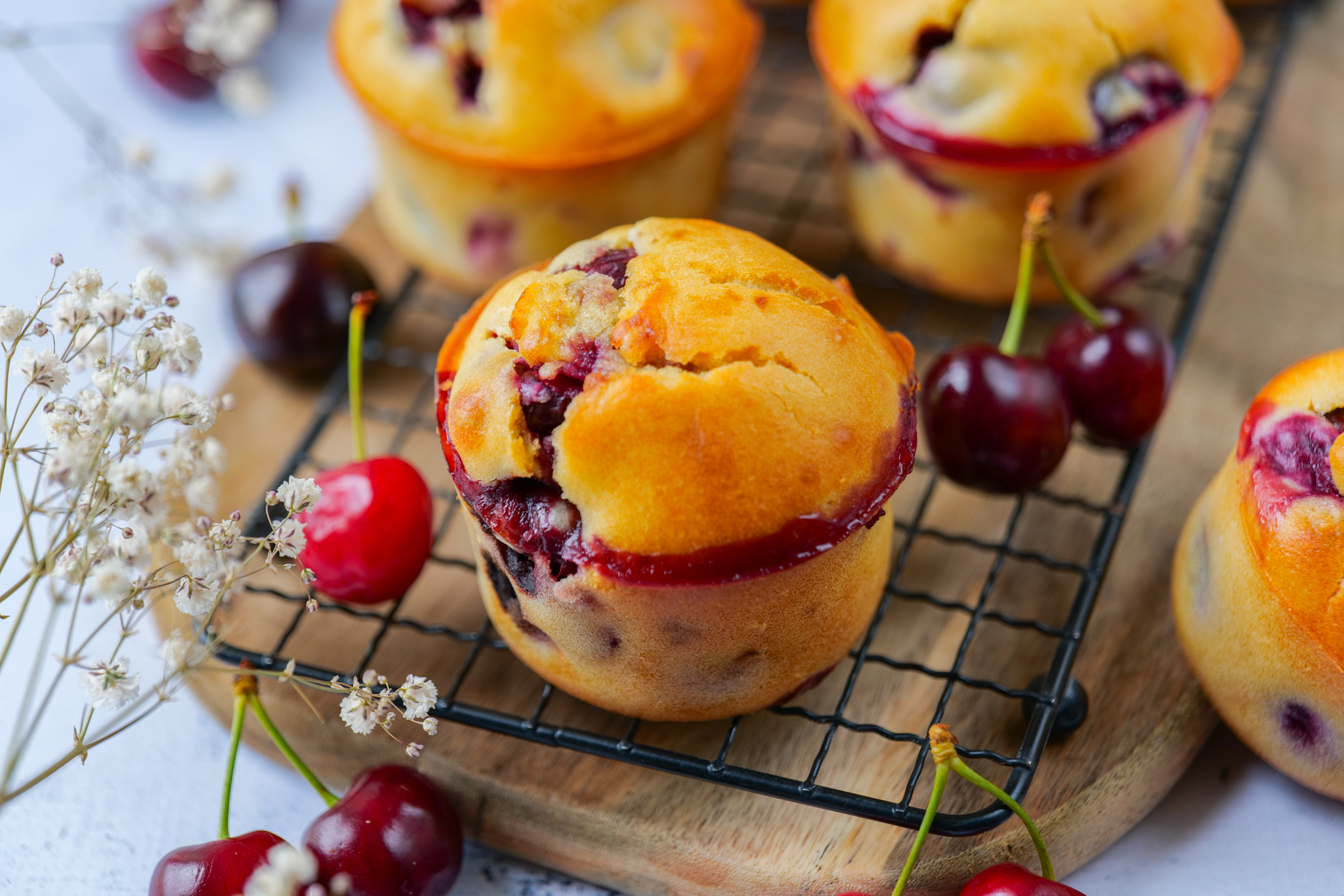 Muffins aux cerises