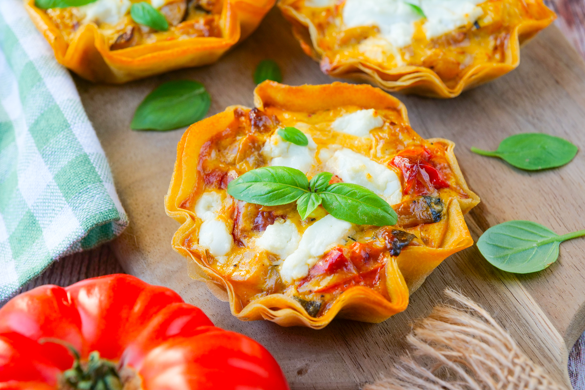 Tart’brick courgettes, tomates et chèvre