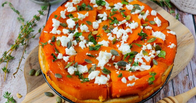 Tarte tatin au potimarron et à la feta