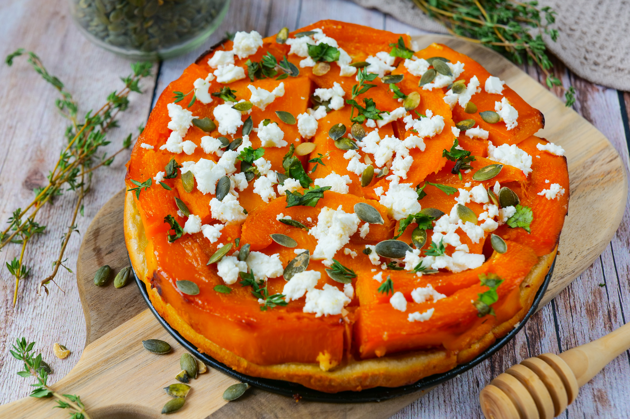 Tarte tatin au potimarron et à la feta