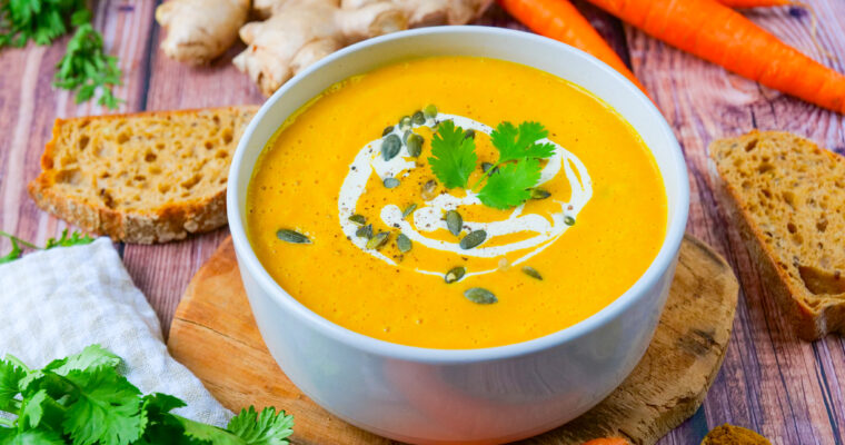 Velouté de carottes, gingembre et curry