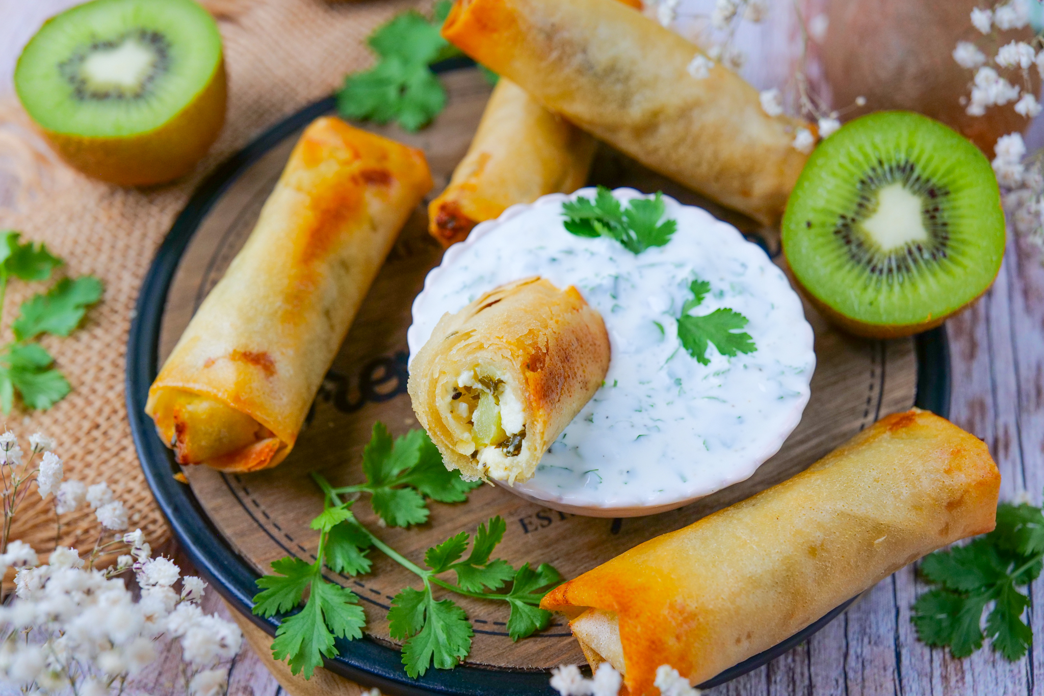 Cigares au kiwi de France et feta