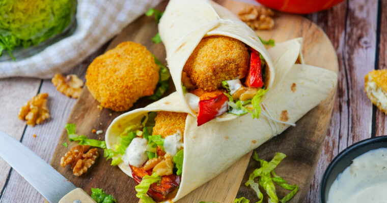 Wraps au potimarron et chèvre chaud