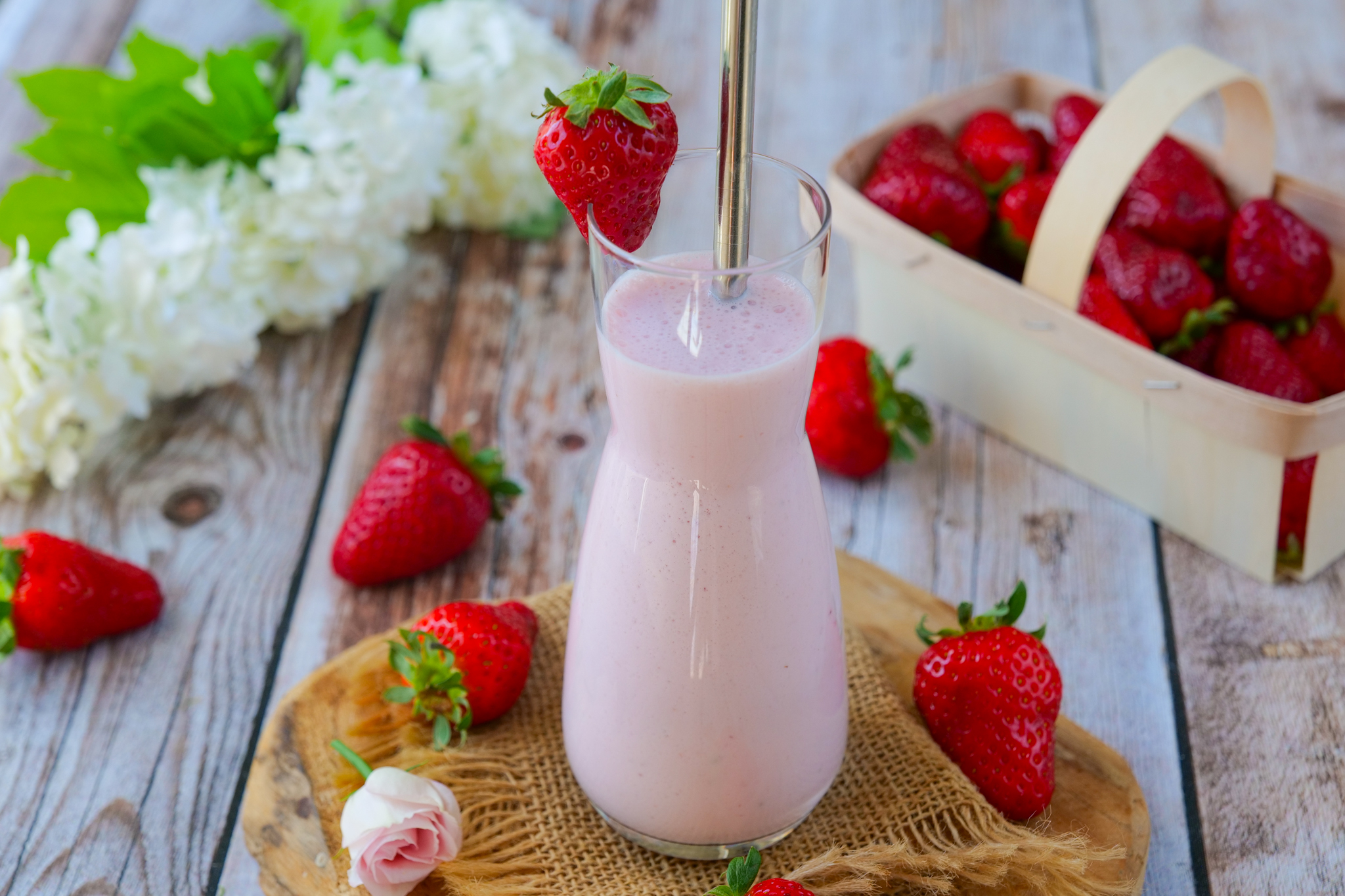 Yaourts à boire à la fraise