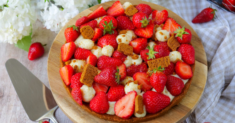 Tarte aux fraises et aux spéculoos