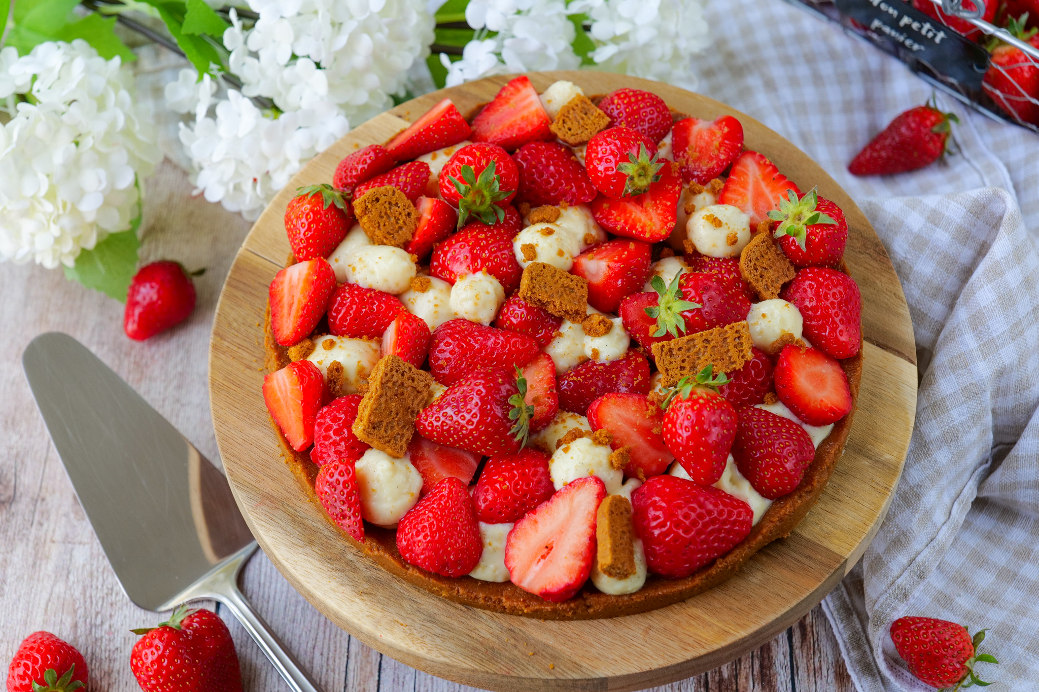Tarte aux fraises et aux spéculoos