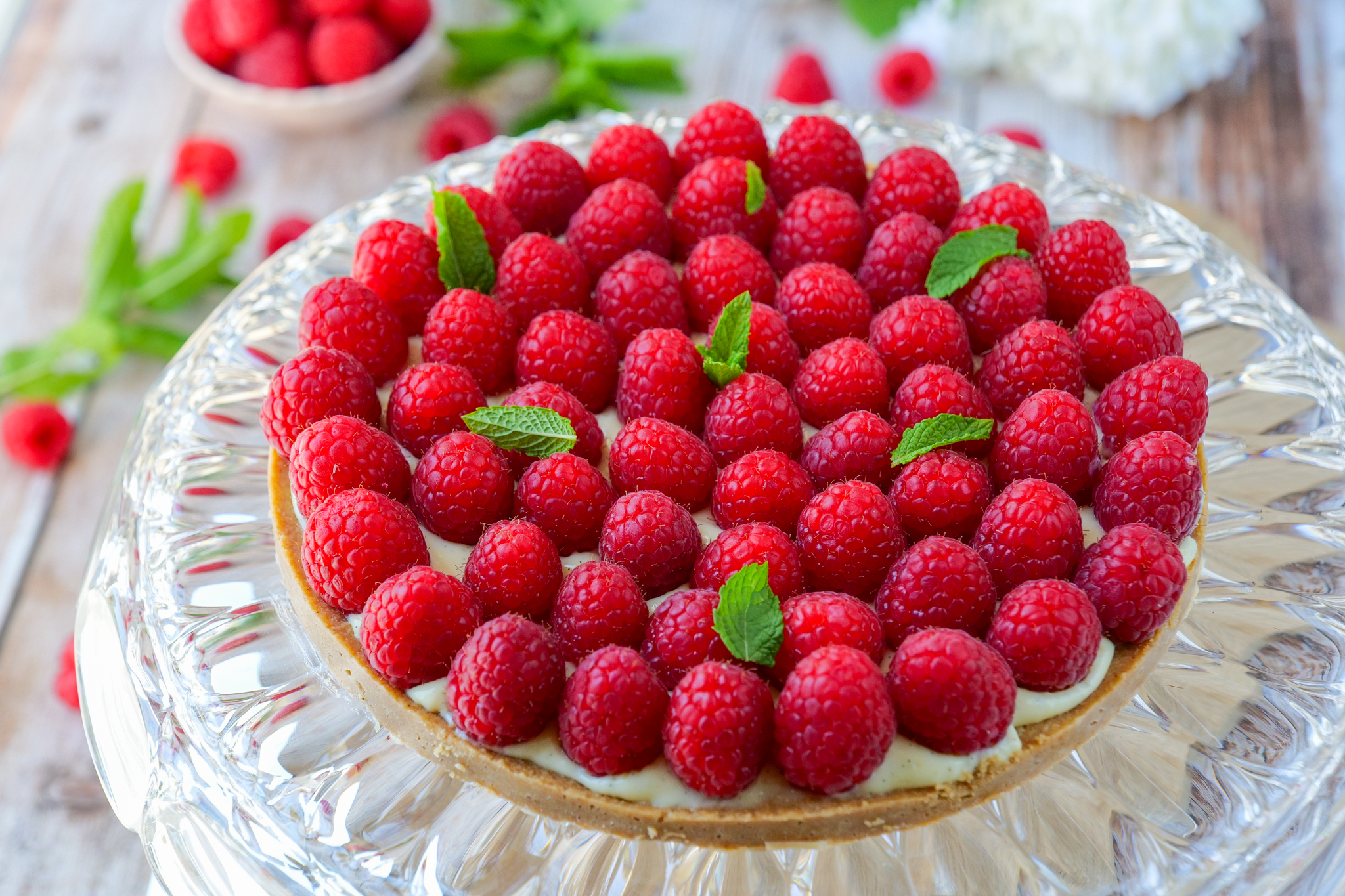 Tarte aux framboises légère sans cuisson au four