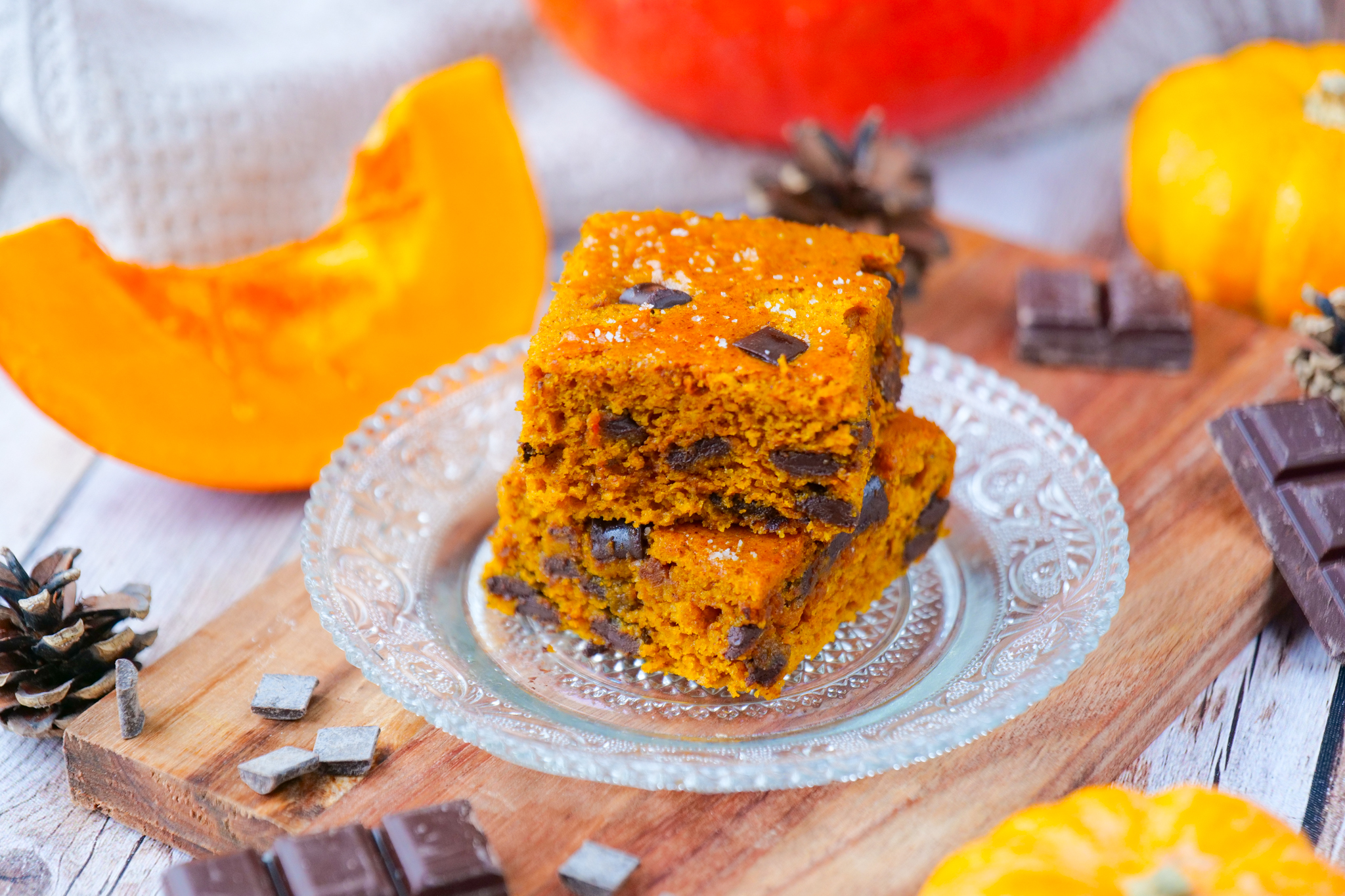 Blondie au potimarron et au chocolat