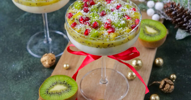 Panna cotta de Noël vanille et kiwi de France