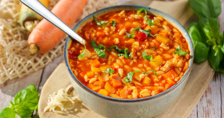 Soupe d’orzo au poulet et aux carottes