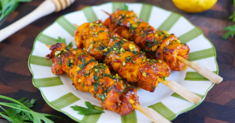 Poulet mariné au miel et aux épices