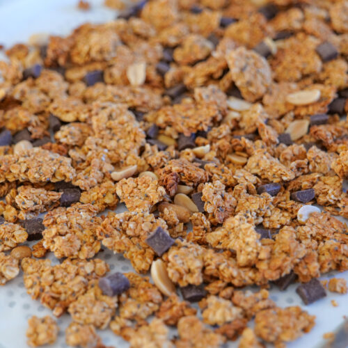 granola cacahuetes et chocolat