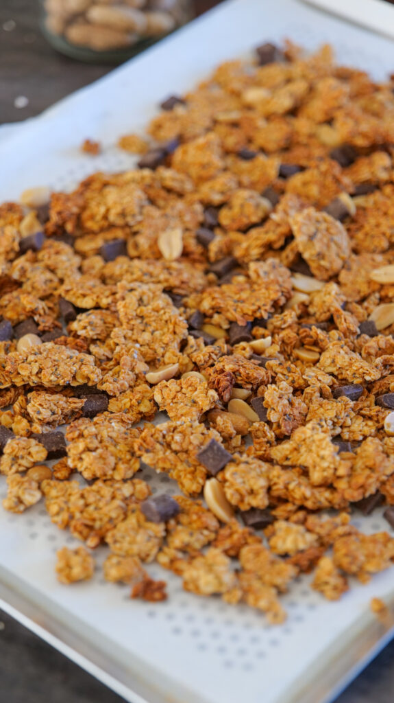granola cacahuetes et chocolat